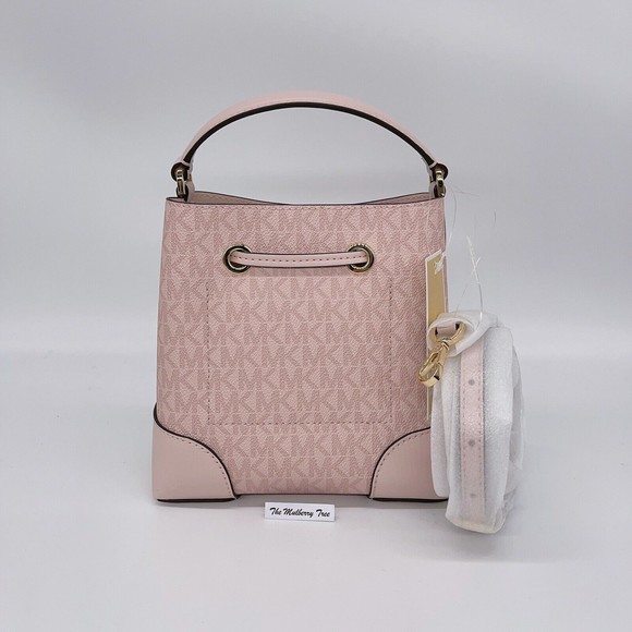 SOLD Michael Kors Mercer Small Bucket Bag Logo Drawstring Crossbody Blush Pink - Picture 2 of 8